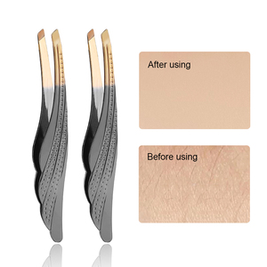 3 Days Feather-Shape Eyebrow Tweezers High <b>Precision</b> Slanted Tip Metal Eyebrow Beauty Tweezers GZ RTS Bulk Mixed Order - Product Image 3