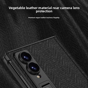 เคสโทรศัพท์แบบพับได้พร้อมฟิล์มกันรอยในตัว  วัสดุหนังเรียบ  พร้อมบาร์ริเออร์ป้องกันบานพับ เหมาะสำหรับโทรศัพท์ ZFold8 - Product Image 4