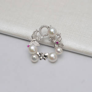 จี้เงินแท้ S925 รูปผีเสื้อ ดอกไม้ ประดับมุก สำหรับทำเครื่องประดับผู้หญิง อุปกรณ์ DIY ชิ้นส่วนเปล่า - Product Image 3