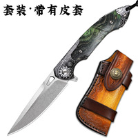 Couteau pliant en acier M390 pour dropshipping Shopify, dureté 61HRC, équipement tactique EDC pour camping en extérieur, gravure vintage
