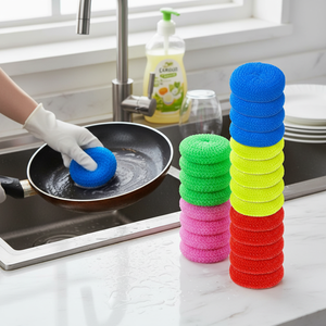 Confezione da 60 Spugne Riutilizzabili in Nylon per Lavaggio Piatti e Pentole, Assortite in Vari Colori, Non Graffianti, in Rete, Spugne e Tamponi per Pulizia - Product Image 3