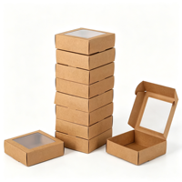 Boîte en papier personnalisée : Boîte en papier carrée avec fenêtre transparente, boîte cadeau en kraft/blanc/noir pour emballer des biscuits, des pâtisseries, des bijoux