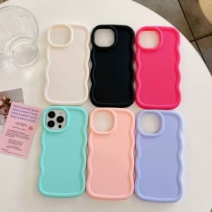 Funda de Celular TPU Ondulada de Color Verde Suave, Diseño Nuevo de Fábrica, para iPhone 17 Pro Max, 16, 15, 14, 13, 12 - Product Image 1