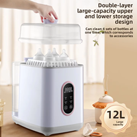 Lavador y Esterilizador Eléctrico de Biberones de 400W, Capacidad para 4 Biberones, Almacenamiento Estéril por 72H, Limpieza a Vapor, Secado HEPA, para Encimera