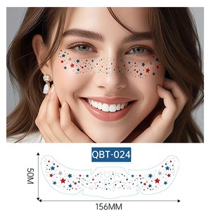 Pegatina de tatuaje temporal de pecas arcoíris, calcomanía facial de estrellas, parche de maquillaje de papel para carnaval, fiesta, festival, uso profesional - Product Image 3