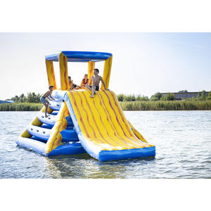 <span class=keywords><strong>Torre</strong></span> de Escalada Flotante con Tobogán, Parque Inflable Modular Grande para Aguas Abiertas con <span class=keywords><strong>Torre</strong></span> de Escalada, Tobogán y Obstáculos - Product Image 1