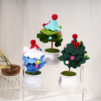 Handgemachte Mini Topf Strick blumen Schöne Weihnachts baum Häkeln Dekoration Häkeln Blumen