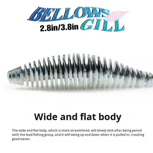 Esca da Pesca OEM a Forma di Verme Morbido 2.8in/7.2g 3.8in/14.2g TRILOBITE Texas Rig <span class=keywords><strong>Esche</strong></span> <span class=keywords><strong>Artificiali</strong></span> in <span class=keywords><strong>Silicone</strong></span> per Bass e Luccio - Product Image 2