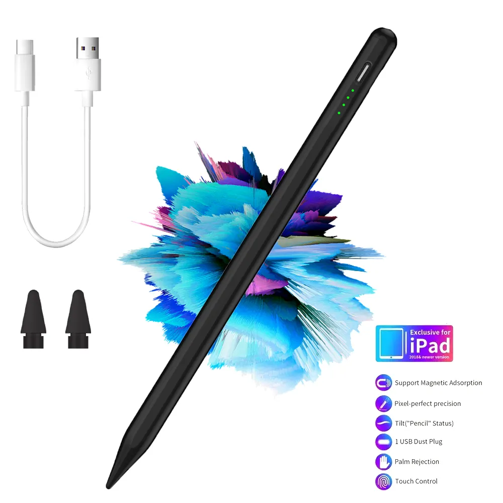 Pena Stylus Apple, pena Stylus Digital cerdas iPad, pena sentuh lembut, miring & telapak tangan, pensil Stylus penolakan untuk iPad 2018-2022