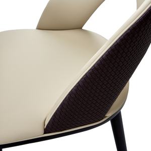 सुंदर डिजाइन डाइनिंग चेयर नकली चमड़े के साथ ठोस लकड़ी के पैर के साथ सुंदर डिजाइन डाइनिंग चेयर नकली चमड़े - Product Image 5