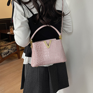 Nuevo Bolso de Diseñador, <span class=keywords><strong>Marca</strong></span> de Lujo, con Letra en Forma de <span class=keywords><strong>V</strong></span>, Bolso de Hombro para Mujer, Elegante y Clásico, con Patrón de Cocodrilo - Product Image 2