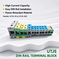 Bloques de Terminales de Tornillo para Riel DIN de Aluminio Certificados para 600V, Uso Automotriz, para Conductores de 5-10 AWG, Múltiples Clasificaciones de Corriente (60A)