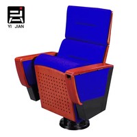 Chaise pliante de cinéma au design moderne, siège de salle d'auditorium, chaise d'école, chaise d'église avec tablette d'écriture en tissu