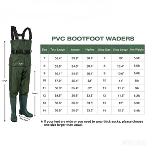 Pantalon de pêche en PVC pour l'extérieur avec <span class=keywords><strong>bottes</strong></span> intégrées, imperméable et respirant, combinaison de pêche à la poitrine - Product Image 6