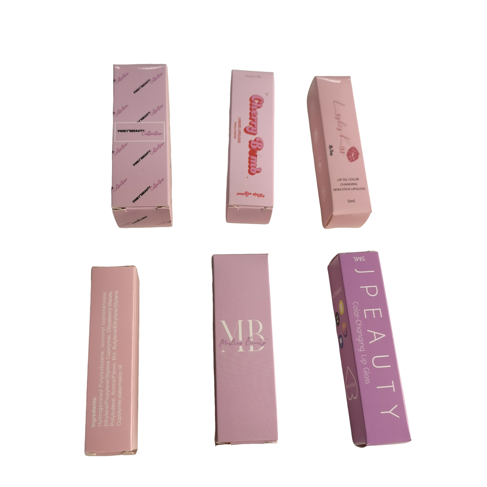 Custom Factory Wholesale Cardboard Paper Case for Skincare Cosmetics Packaging Nail Polish Eco Friendly Pink Lipsticks Box