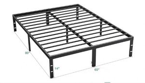 Modern Heavy-Duty Iron Reinforced Platform <b>Bed</b> with Thick Structure in Black Color for Hotel School - Product Image 6