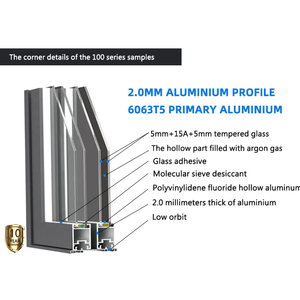 Proveedor de puertas americanas QIGUANG, puerta corredera de vidrio templado doble de aleación de aluminio, puertas corredizas de aluminio modernas para exteriores - Product Image 4