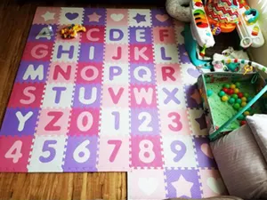 Abc Letters 123 Number Interlocking Baby Play Crawl Playmat Toy EVA Foam Alphabets Jigsaw Puzzle Tiles Mat For Kids