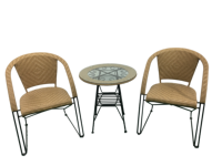 Chaise en rotin en forme de U Chaise empilable Patio à cadre métallique pour balcon extérieur Patio Bistro
