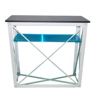 Produit neuf, stand d'exposition pour salon professionnel, comptoir d'exposition portable, table de stand, tissu, sublimation par transfert thermique, pliable en ligne droite
