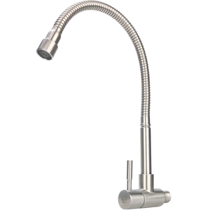 Modern Classic Single-Handle 304Stainless Steel <strong>Wall</strong>-Mounted <strong>Faucet</strong> Pull-Down Dual Function <strong>Sprayer</strong> with Side Cold Water Mixer - Product Image 4
