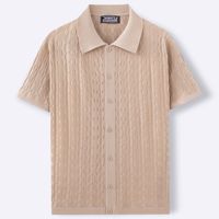 Chemise en tricot à manches courtes pour homme, col rabattu, respirante, confortable, multicolore, vente en gros