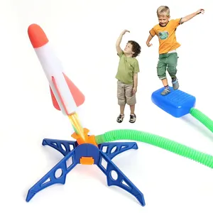 야외 스포츠 로켓 발사기 장난감 플래시 미사일 스톰프 발 에어백 프레스드 페달 에바 폼 장난감 로켓