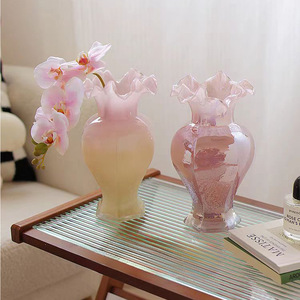 Vase en verre médiéval français haut de gamme pour arrangement floral hydroponique, décoration de style côtier simple, ornements précieux - Product Image 3