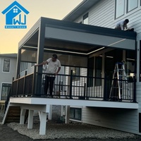 Pergola en aluminium robuste et écologique Sweet Home avec toit à lames orientables automatiques, imperméable, gazebo d'extérieur avec drainage intégré 3x4