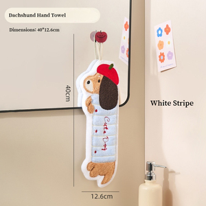 Dễ Thương Dachshund Thêu Phim Hoạt Hình Thân Thiện Với Môi Mạnh Mẽ Hấp Thụ Nước Lint-Miễn Phí Bông Khăn Tay Cho Nhà Bếp & Phòng Tắm Sử Dụng - Product Image 2