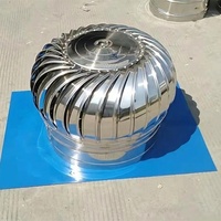 Ventilateur de toit à boule en acier inoxydable de 450 mm, sans alimentation électrique, capot de ventilation, capot d'évacuation des fumées, capot de toit auto-rotatif, capot anti-pluie