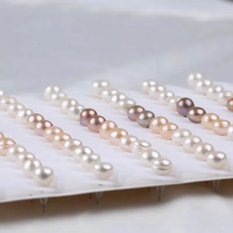Fashion Natural Color Button Pearl Earring Freshwater Pearl Earring Stud Women