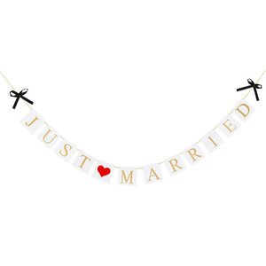 ชุดตกแต่งงานแต่งงา<span class=keywords><strong>น</strong></span>แบบแขว<span class=keywords><strong>น</strong></span> <span class=keywords><strong>ป</strong></span>้ายข้อความ Just Married สำหรับงา<span class=keywords><strong>น</strong></span>เลี้ยงต้อนรับ งา<span class=keywords><strong>น</strong></span>เลี้ยงฉลองสมรส ฉากหลังตกแต่ง - Product Image 2