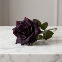 Roses noires au toucher réel pour mariage, fleurs écologiques au toucher réel pour arrangements floraux de toile de fond de mariage éco-responsable