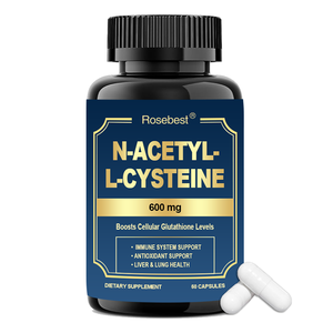 Rosebest Custom Formula Antioxidant Health Supplement Pure 600mg NAC <strong>N</strong>-<strong>Acetyl</strong> Cysteine <strong>Capsule</strong> for Lung Liver &amp; Immune Health - Product Image 1
