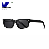 Lunettes de soleil rectangulaires en acétate sur mesure OEM, taille 55-17-147, polarisées UV400, pour adultes unisexes, fabricant chinois