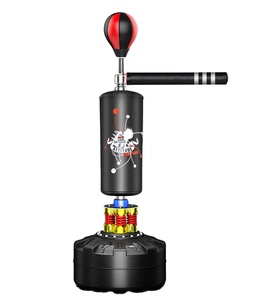ZHOYA SPORT Vente chaude Sac de frappe réflexe de boxe pour adulte rouge et noir, barre de frappe réflexe <span class=keywords><strong>Cobra</strong></span> réglable avec éclairage, sac de frappe stable - Product Image 1