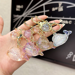 <span class=keywords><strong>Anime</strong></span> Cartoon Acryl Transparenter Kleiner Delfin Schlüsselanhänger Niedlicher Bubble-Style Einfarbiger Auto-Charm 6cm Anpassbares Logo - Product Image 1