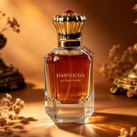Flacon de parfum vintage en verre transparent/ambre avec bouchon couronne 30ml/50ml/100ml, pulvérisateur rectangulaire, gravure personnalisée, boîte sur mesure