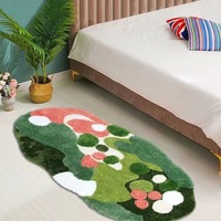 G003 Forêt mousse chambre lit couverture flocage irrégulier épaissi tapis salon table basse tapis est lavable en machine