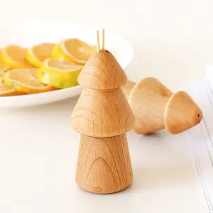 High-Quality Canteen Portable Wooden Toothpick Holder Free Toothpick Pine Walnut Toothpick Jar