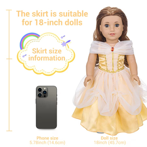 Falda tutú de malla blanca nieve de 18 pulgadas nuevo estilo niña princesa muñeca de bambú ropa juguete de dibujos animados - Product Image 4