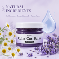 Baume Apaisant pour Chat 100g Parfum Lavande Anti-Stress Réducteur d'Anxiété Crème Apaisante pour Chats Feux d'Artifice Visites chez le Vétérinaire Voyages