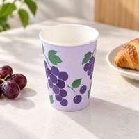 Gobelet en papier simple pour boissons froides, épais, 8 oz, léger, sans plastique, qualité supérieure, avec couvercles, pour l'école, la cafétéria