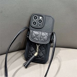 Hợp thời trang Crossbody tua kết cấu da mềm trường hợp đối với iPhone 17 16 Pro 12 Pro 15/14 Full-Cover chủ thẻ dây bao gồm PU - Product Image 6