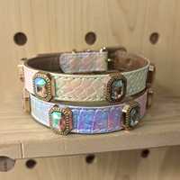 Collier pour animaux de compagnie en strass brillants pour chiens de petite, moyenne et grande taille, accessoires pour animaux de compagnie, collier pour chien en cuir PU coloré
