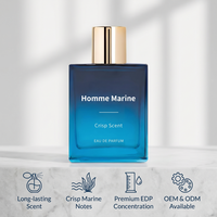 Parfum marin de luxe pour homme, notes marines rafraîchissantes, verre bleu dégradé sans couture, élimine les odeurs