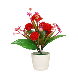 Juego de Flores Artificiales de Hortensia de Yiwu Datuo, 30x32 cm, Rojo Brillante, Rosa, Amarillo, Planta en Maceta de Plástico, Decoración para Sala de Estar - Product Image 5