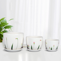 Ensemble de pots de fleurs en céramique de style simple et frais
