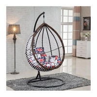 Meubles de patio extérieur Chaise de jardin en rotin en osier suspendu en forme d'oeuf Balançoires de patio